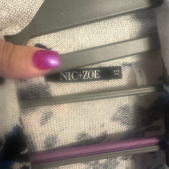 NIC+ZOE Gray and Blue Knit Cardigan - Picture 4 of 4